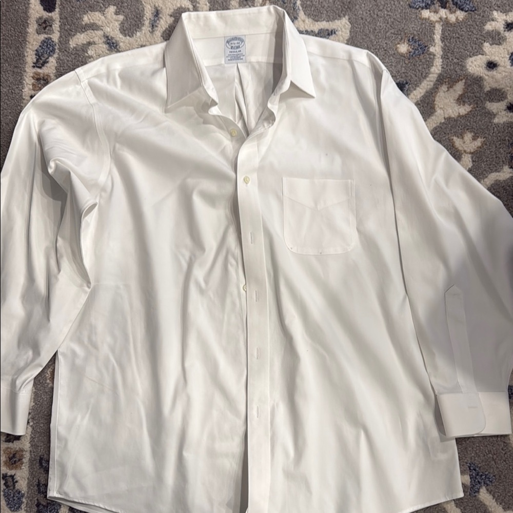 Brooks Brothers White Dress Shirt with Long Sleeves